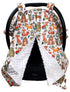 Dear Baby Gear Deluxe Baby Car Seat Canopy Cover - Tribal Woodland Forest Animals, Dot, White