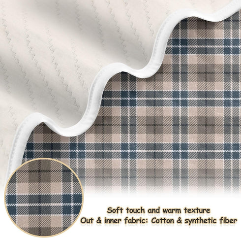 CHUROUSY 30x40 Inch Brown Plaid Checkered Baby Blanket for Boys Girls Geometric Gingham Nursery Swaddling Wrap Rustic