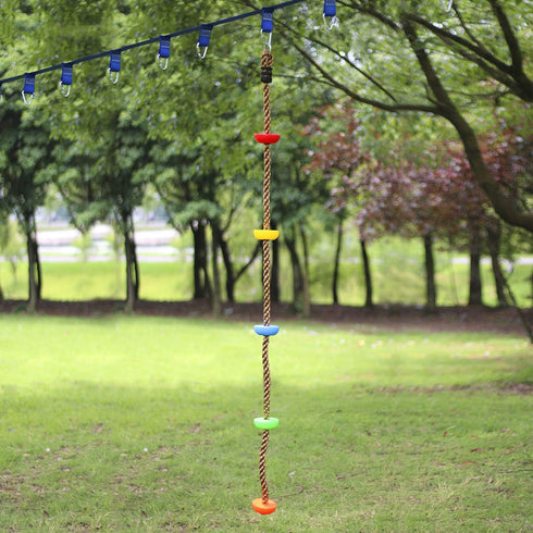 6.5ft 5 Set Rainbow Craft Colorful Climbing Rope - with Knotted Foot - Kids Ninja Rope for Ninja Warrior Slackline