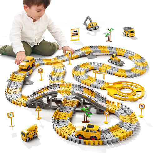 3 4 5 6 2PCS 4 2 3 4 5 6+ iHaHa Toddlers Construction Race Tracks Toys Gifts for Years Old Boys Kids, Electric Race