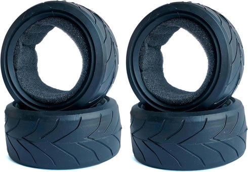 RC 1:10 On-Road Racing Car Rubber Tires with Sponge Inside for HSP HPI (4PCS, J)