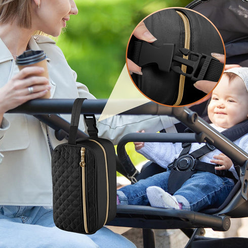 4 Packs Damero Breastmilk Cooler Bag with Ice -Breastmilk Cooler Travel Bag Organizer with Detachable Buckle Handle