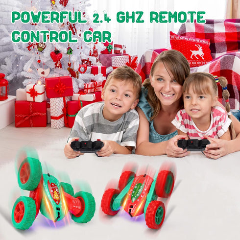 GAOMON 2PACK Remote Control Stunt Car for Kids, 2.4GHz High Speed Rock Crawler, 360° Rotating 4WD