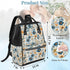 Honeybaby Backpack 19L Diaper Bag for Mom & Dad Checkered Background Flowers Large Diaper Bag Tote with Multi-Pocket