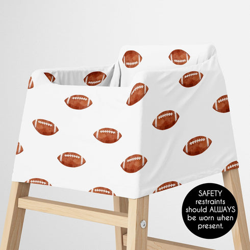 Sweet Jojo Designs Brown White Football Boy Infant Baby Car Seat Cover Nursing Breastfeeding High Chair Shopping Cart