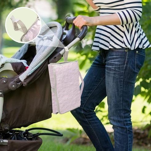 SyXIOP Pink Reusable Portable Changing pad with Tissue Pocket Diaper Changing pad Portable Infant Travel Station Kit