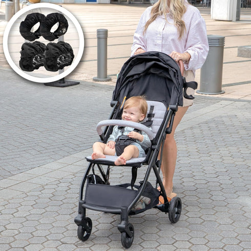 4Pcs (2Pcs 2 Baby Stroller Wheel Cover,Dustproof Kid Baby Wheelchair Protector Baby Stroller Wheel Covers Pushchair