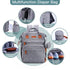 Backpack ISMGN Diaper Bag with Changing Station, Large Diaper Bag, Baby Bag, Multifunctional Diaper Bag, Gray