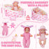 13'' Playset Set 3+ deAO Baby Doll with Bassinet Carrier Bed Baby Doll Accessories Including Pillow Clothes Pacifier