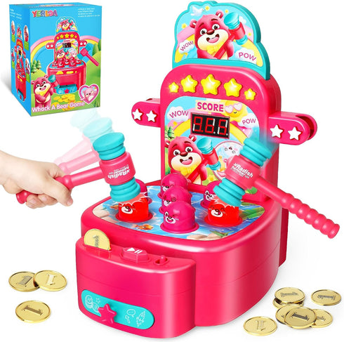 Yerloa Toddler Toys - Whack Mole Arcade Game for Ages 2-4, Interactive Learning Activities with Sound & Light