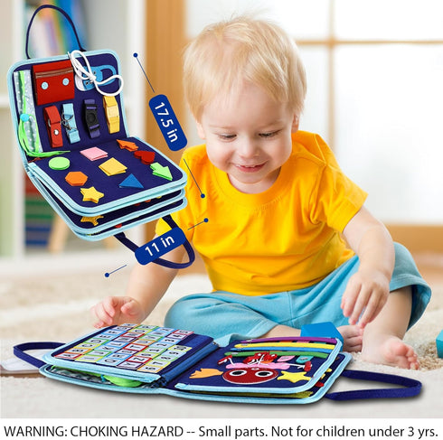 Esjay Toddler Busy Board Montessori Toys for Boys, Sensory Book Educational Activities for Learning Fine Motor Skills