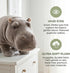 Frankiezhou Home 14 Realistic Hippo Plush Toy - Simulation Standing Hippopotamus Stuffed Animal, Soft Wild Animals
