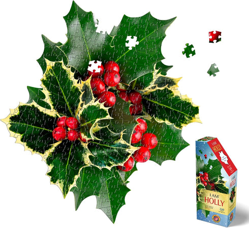 Madd Capp Holly 350 Piece Jigsaw Puzzle for Ages 10 & Up - Unique Floral-Shaped Border with Educational Fun Facts