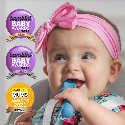 TalkTools ITSY Tiny Silicone Spoons Twin Pack - Soft Self-Feeding Training Spoons for Kids & Toddlers (Ocean)