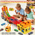 RIANEAN 3 4 5 6 7 8 Playset 6 Kids Toys for Years Old Boys, Carrier Truck Transport Car with Lights Sounds, Foldable