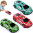 7 Inch Friction Power Car Toys Set - Push and Go Pull Back Trucks Wind Up Race Car 3 Pack for Toddlers