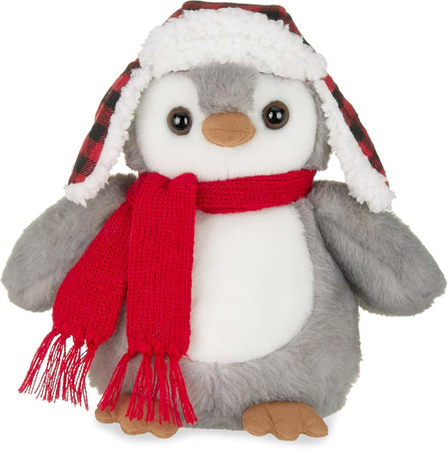Bearington Cappy Christmas Penguin Stuffed Animal - 9.5" Soft Christmas Penguins Plush