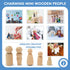 Wood Peg Doll Set, 40 Piece Wood Peg Family (Toy Peg People: Dad, Mom, Angel, Child, Baby) for Crafts & Play