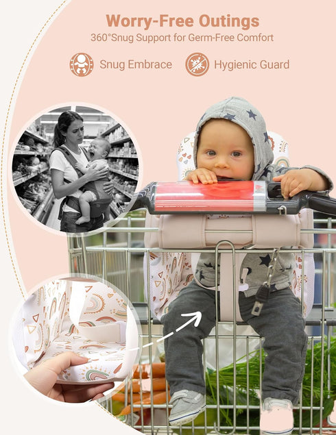 Sprouterie Shopping Cart Cover for Baby Girl and Boy, High Chair Cover for Restaurant, Padded Grocery Cart Seat Cover