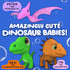 Dinosaur Bath Toys, Mold Free Baby Bath Toys for Toddlers 1-3, BPA-Free, Dishwasher-Safe, 3PCs