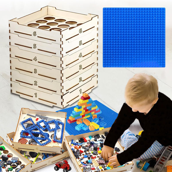 6 Tray Sorter Sifter Box for Lego, Storage Sorter Brick for Building Blocks, Gift for Lego Lover Teens and Adults