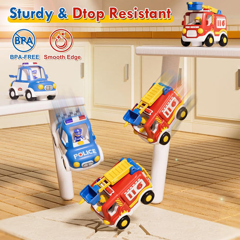 3-5, 3+ 3 4 5 Lehoo Castle Remote Control Car for Toddlers, Fire Trucks for Toddlers Remote Control Police Car Toy