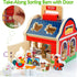 Farm Animals Wooden Take-Along Sorting Barn Toy for 1-3 Year Olds, Shape Sorter Montessori Learning Gift for Toddlers