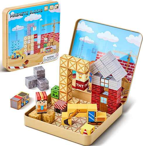 EWED Magnetic Building Blocks Travel Toys for Kids Ages 3-8, STEM Learning Set