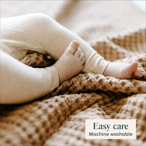 Simka Rose Waffle Baby Blanket Cotton Soft Breathable Swaddle Blanket for Nursery, Stroller & Crib Blanket - Receiving
