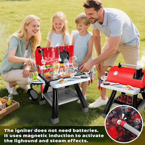 35pcs Set, Set, Set, Playset Set, Playset Kitchen Toy Toy BBQ Grill Cooking Toy Little Chef Play, Kids Grill