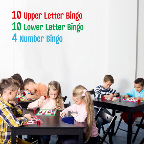 SpriteGru Alphabet Bingo Game - Uppercase/Lowercase/Number Bingo for Kindergarten & Preschool Kids