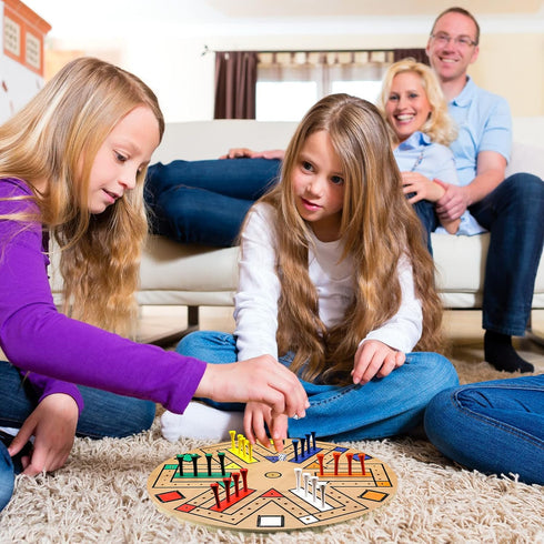 Kathfly Fast Track Board Game Set for 3-6 Players with 24 Pieces and 2 Dice, Fast Track Game Night