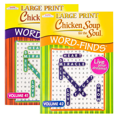 KAPPA Large Print Chicken Soup For The Soul Word Finds Puzzle Book - 2 Titles
