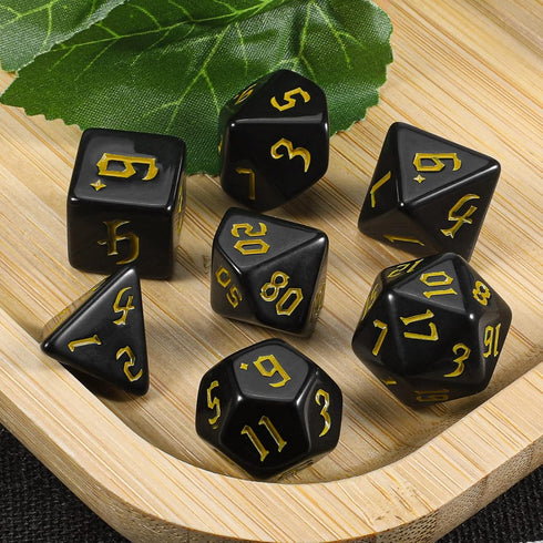 CiaraQ DND Polyhedral Dice Set with Dice Bag for Dungeons and Dragons RPG Table Games