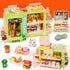 Pupu Pig Playset, 3+ Kids Grocery Store Fun Play Store with Realistic Cash Register Toy, Scanner, Play Food, Coffee