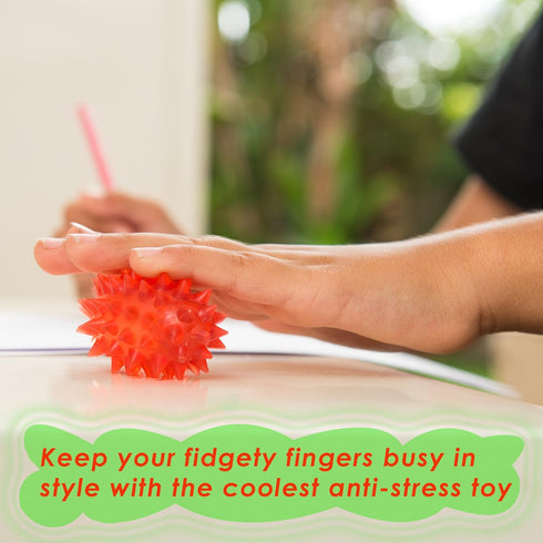 Spiky Balls Stim Toy 4 Pcs Set - Picking Desk Fidgets for Kids & Adults, Sensory Fidget Toys