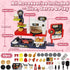 KiddoKraft Set 3-6 Kids Pizza Play Pretend Pizza Kitchen Toy with Cutting Food, Grill, Fryer, Cash Register
