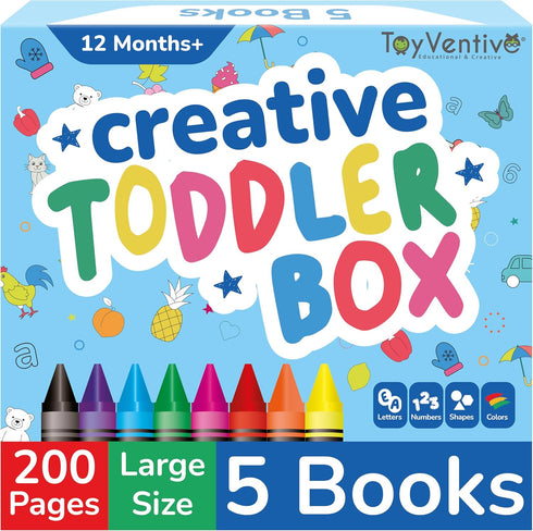 TOYVENTIVE Toddler Coloring Books & Crayons, Toys & Birthday Gifts for 1+,2,3,4