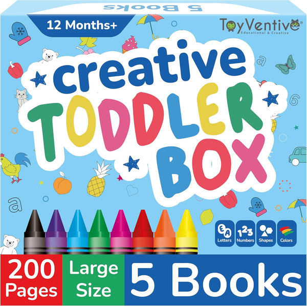 TOYVENTIVE Toddler Coloring Books & Crayons, Toys & Birthday Gifts for 1+,2,3,4