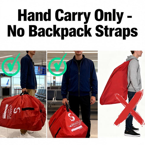 SLYNNAR Car Seat Travel Bag for Airplane - Fits Convertible Car Seats, Infant carriers & Booster Seats, Red Upgrade