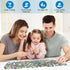 1000 Piece Jigsaw Puzzle for Adults, Mountain Cabin Landscape with Stream & Flowers, Back with Letters, Ideal for Home