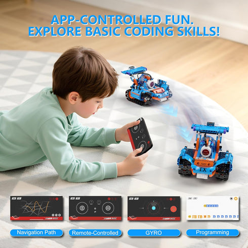 GLSQWZXD 5in1 6-12, Sets, Set Robot Building Kits for Kids APP & Remote Control STEM Robot Building Toys for Kids