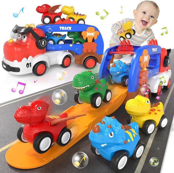 usrela 5 in 1 Dinosaur Truck Toys for 2+ 3 +Year Old,