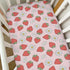 Selgkds 52''x28'' Summer Cute Strawberry Daisy Baby Crib Sheets for Boy Girl Red Strawberries Floral Soft Snug Fitted