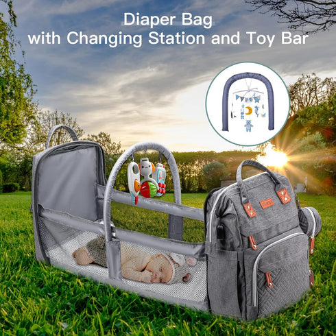 Backpack ISMGN Diaper Bag with Changing Station, Extra Large Diaper Bag, Multifunctional Diaper Bag, Baby Bag, Deep