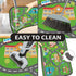 HUXINO 36"x24" Kids Play Mat Rug, Low Pile City Road Traffic Carpet, Educational Toddler Playmat with Farm & Vehicle