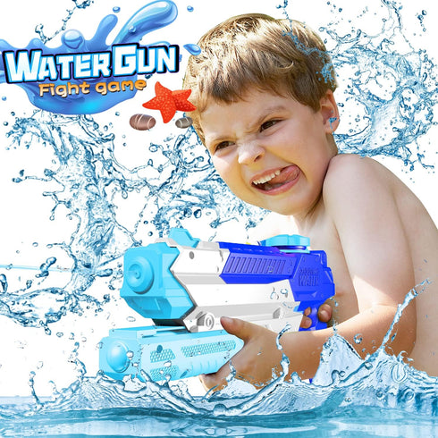 WOLKEK 4 Pack 400CC Swimming Summer Water Guns for Kids Adults, Long Range High Capacity Squirt Guns Toy, Pool Toys