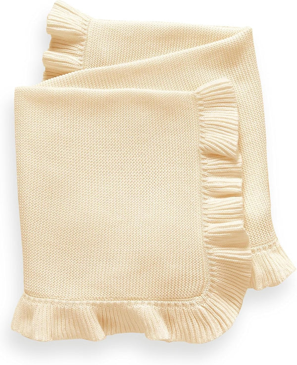 Knit Baby Blanket - 30"x40" Soft Receiving Swaddle Blanket for Newborn Girl and Boy (Khaki)