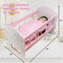 Baby Doll Crib Toy Wooden Play Rocking Cradle with Mattress Pillow & Blanket for 18” Doll