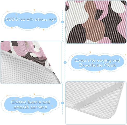 SyXIOP 28" 52" Camouflage Brown Peach Cooling Baby Bed Mattress x Breathable Crib Mattress pad for Baby&Toddler
